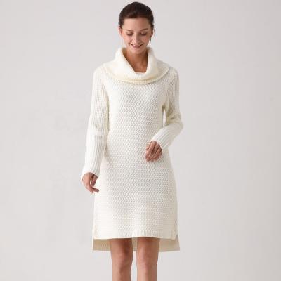 China Heavy Anti-Wrinkle Knit Dress Sweater Dress Knitted Jumper Allover Cable Knitwear for sale