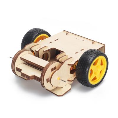 China Project STEM Factory 2WD DIY Education STEM Battle Robots 2.4G RC Robot Kit 3D Puzzle Science Puzzle Electronic Wooden Kit Educational Robot Toys Starter Kit for sale