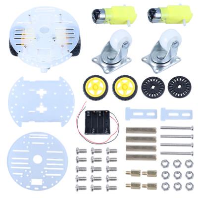 China DIY Car Kits Spare Parts Robot 2WD Chassis Kits TT Motor Omni Wheel Round Car Wheel IED Acrylic STEM Programming Education for sale