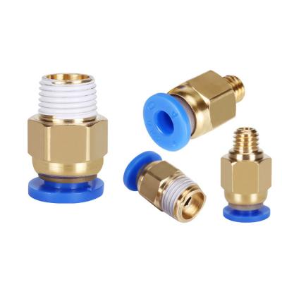 China 3D Printer Pc Male Connectors 3D Printer Plugs Pc4/6-01 Pc4-M6 Pneumatic Connector Trachea Connector for sale