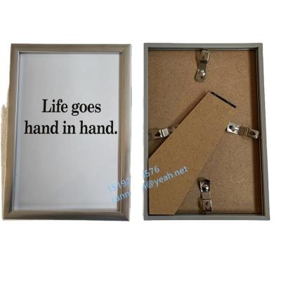 China Wholesale Single Colored Plastic White Gold Picture Frame Certificate PVC Poster Frame Eco-friendly Durable With Glass Stand Or Hang In A4 for sale