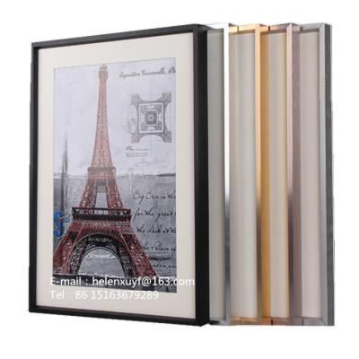 China Modern Aluminum Picture Frame Nice Look High Quality Metal Poster Frame In Gold Silver Black for sale