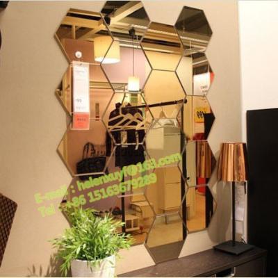 China Country wholesale home decorative bronze self adhesive mirror/hex mirror tiles/tiles 18x21 mosaic mirror for sale