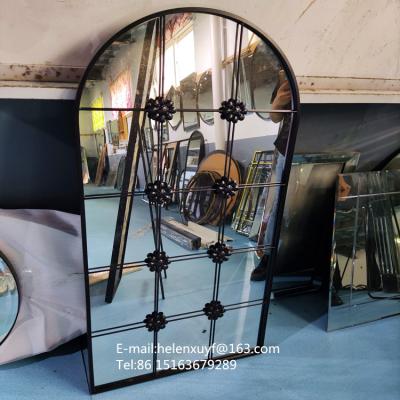 China Art Room Hallway Arch Vintage Style Window Mirror Home Decoration Wall Mounted Mirror for sale