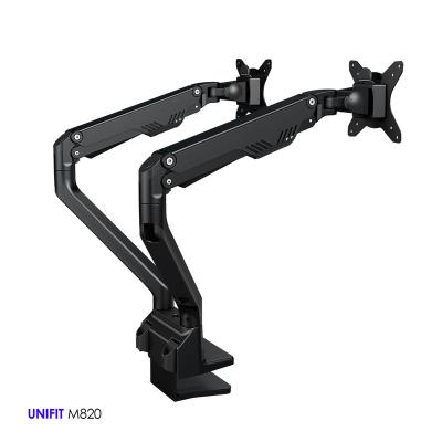 China Home Office Dual Monitor Lcd Stand Adjustable Desktop Laptop VESA Arm Mount Desktop Monitor Riser Arm for sale