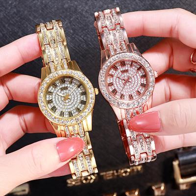 China Popular Women Wrist Watches Roman Literally Full Diamond Luxury Fashion Designer Quartz Watches for sale