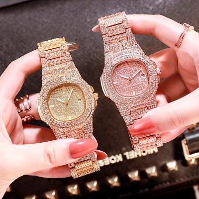 China Fashion\classic\business\luxury business full Diamond Watches Bands Ladies wrist watch sports quartz wholesale women for sale