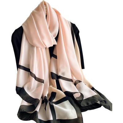 China 2021 fashion simple muslim silk scarf for women winter simple scarves graceful fashion shawls ladies for sale