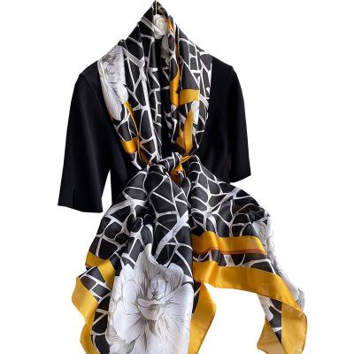 China New Fashion Fashion Delicate Silk Scarf For Women Winter Scarves Variegated Flowers Shaping Shawls Ladies for sale