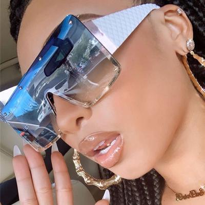 China 2021 Square Sunglasses Women INS New Style Sunlight Rimless Oversized UV400 Shades Fashion Trendy for sale