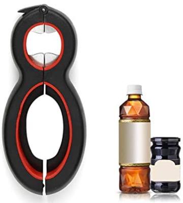 China Viable Multi-Function Ergonomic Handle 6 In 1 Multi Opener Bottle Opener Rubber Non-Slip Easy Grip Lid Opener for sale