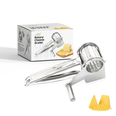 China Amazon Stainless Steel Cheese Grater Food Sustainable Hot Selling High Quality Multifunctional Rotary Vegetable Slicer for sale