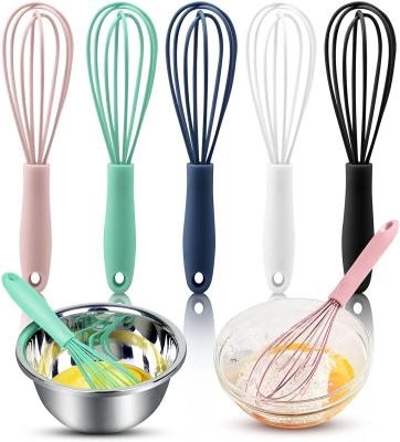 China Egg-beater 2021 Amazon Best Selling Hand Egg Beater Silicon Viable Egg Beater Manual Mixer with PP Handle Kitchen Cooking Tools for sale