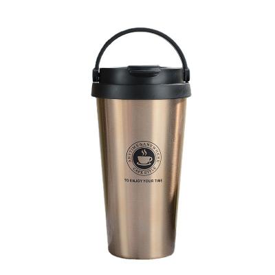 China Viable Custom Logo 500ml Car Vacuum Thermoses Travel Double Wall Insulated Tumbler Stainless Steel Coffee Cup Mug for sale