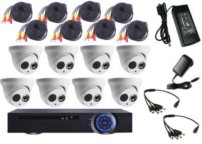 China Full HD 1.3MP 8 Channel DVR Kit , Indoor Dome CCTV Camera DVR Kit 18m Cable for sale