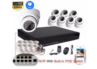 China HD 1080P 8CH NVR IP Camera NVR Kit 2mp Dome Cctv Camera Kit SATA HDD Recording for sale