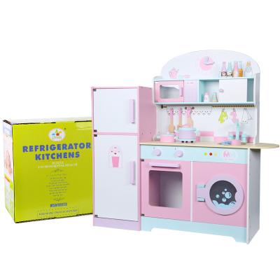 China 20201 Eco-friendly Hot Happy Kids Girls Wooden Buffet Toys Cooking Play House Pretend Set For Kids Baking for sale