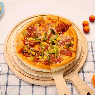 China Best Viable Selling Kitchen Tools Around Baking Tray With Hand 8 Inch Wooden Pizza Dish Good Quality for sale