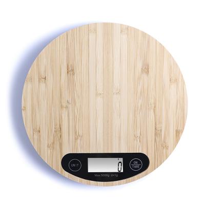 China With Tray Special Design Natural Bamboo Digital Weight Scale Kitchen Scale Household Food Scale Weigh for sale