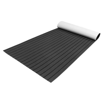 China Eva Foam Faux Teak Sheet PE Color Wavefun Synthetic Teak Dark Gray Non-Slip Boat Decking UV Resistant Anti-Skid Yacht for sale