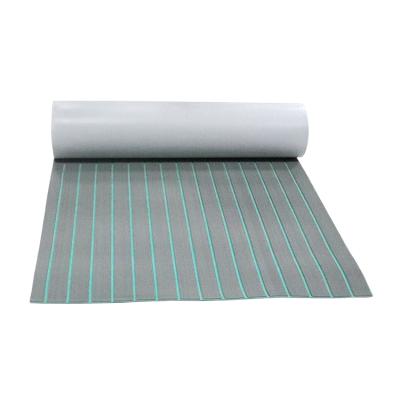 China WAVEFUN UV Resistant Anti-Skid Light Gray With Green Customized PE EVA Foam Faux Teak Decking Marine Flooring Non-slip for sale