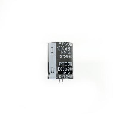 China Sufficient Price 30x40 200v 1000uf High Quality General Purpose Lower Long Life PTCON Voltage Break In Aluminum Electrolytic Capacitor for sale