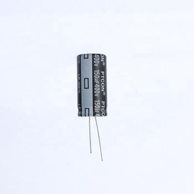 China Sufficient long life low voltage PTCON price 18x35 400v 150uf general purpose aluminum electrolytic capacitor for sale