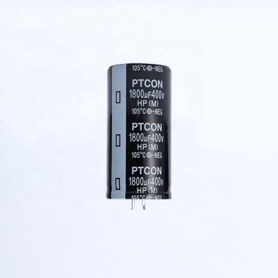 China High Quality Sufficient Price 35x80 400v 1800uf General Purpose Lower Long Life PTCON Voltage Break In Aluminum Electrolytic Capacitor for sale