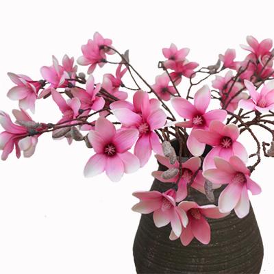 China China Factory Good Quality Real Touch Silk Flower Bunch Fabric Artificial Magnolias Flowers for sale