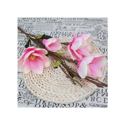 China New Hot Product Silk Artificial Flower Five Heads Cloth Magnolias Flowers Artificial Flowers for sale