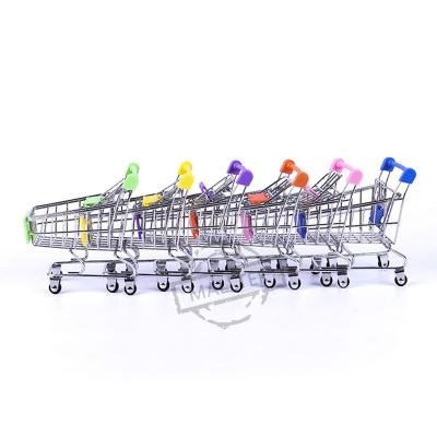 China Fashion Colorful Gift Popular Toy Mini Shopping Metal Trolley for sale