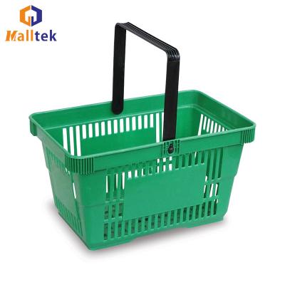 China Fashoion High Quality Plastic Supermarket Single Handle Shopping Basket for sale