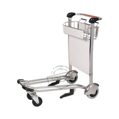 China Durable High Quality Stainless Steel Hand Brake Airport Luggage Baggage Trolley for sale