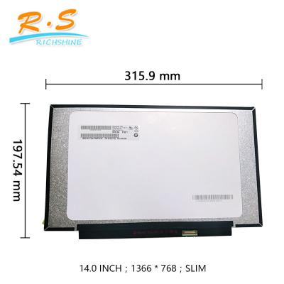 China HD LED Laptop TFT LCD Screen B140XTN07.2 Anti - Glare Surface 1366 * 768 Resolution for sale