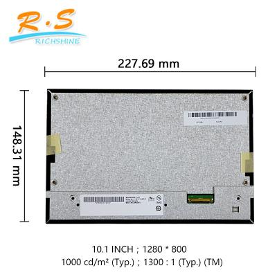 Κίνα 1000 Cd/M ² 10,1 βιομηχανικό εικονοκύτταρο οθόνης G101EVN03.1 1280×800 ενότητας επίδειξης Lvds LCD ίντσας προς πώληση