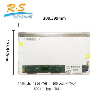 China LP140WH1-TLC6 LG Display Replacement LCD Panel 40 Pins Lvds Connector For Laptop for sale