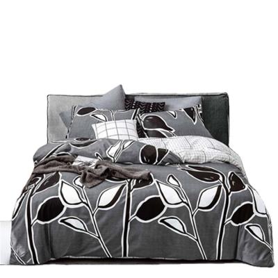 China Nondisposable Home Black and White 100% Cotton Bedding Set Sheets Cotton Fabric Bedding Sheet Material for sale