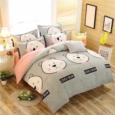 China Viable Wholesale Microfiber Cartoon Pattern Kids Bedding Set Fitted Sheet Set Duvet Cover for sale