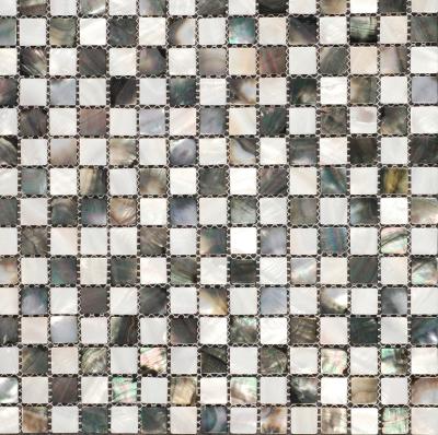 China Sea shell Mosaic Freshwater Shell Mixed Black Butterfly Shell Mosaic Square Pieces 15x15mm for sale