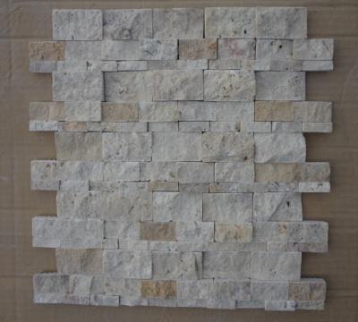 China Natural Stone Mosaic Chinese Travertine Mosaic China White Travertine Wall Mosaic Pattern for sale