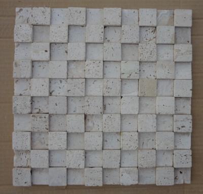 China Natural Stone Mosaic Chinese Travertine Wall Mosaic China White Travertine Mosaic Pattern for sale