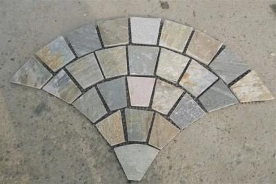 China Oyster Split Face Flagstone Oyster Fan Pattern Patio Stones Flagstone Exterior Wall for sale