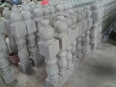 China Balcony Baluster Guangxi White Marble Balustrade China Carrara Marble Staircase Railings for sale