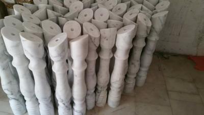 China Staircase Baluster Guangxi White Marble Balustrade China Carrara Marble Balcony Railings for sale