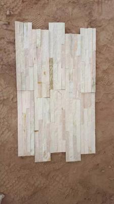 China Pink White Quartzite Stacked Stone Veneer Culture Stone Panel Ledger Stone Cladding Panel for sale