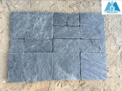 China Black Quartzite Pavers Set Patio Flooring Stone Paving Stone Pavement Flooring Covering for sale