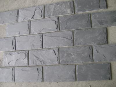 China Black Slate Mushroom Stones Slate Exterior Stone Cladding Slate Landscaping Stones for sale