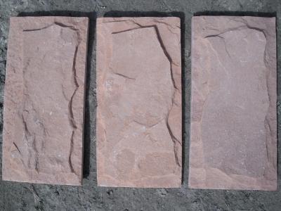 China Pink Sandstone Mushroom Stone Pillar/Column Wall Stone Exterior Stone Wall Tile Stone Cladding for sale