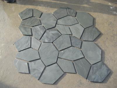 China Green Slate Flagstone Walkway/Wall Cladding Natural Slate Flagstone Patio Stones Landscaping for sale