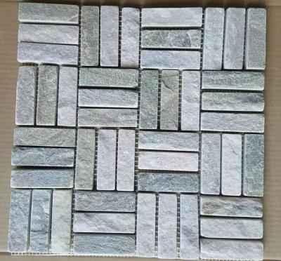 China Oyster Slate Mosaic Stone Wall Mosaic Natural Stone Mosaic Pattern Stone Floor Mosaic Parquet for sale